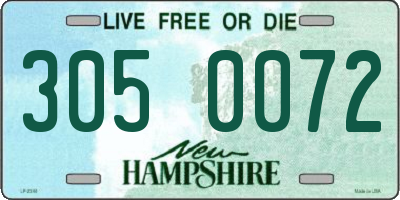 NH license plate 3050072