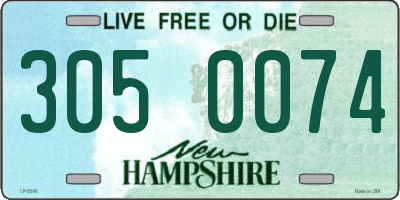 NH license plate 3050074