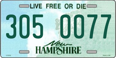 NH license plate 3050077