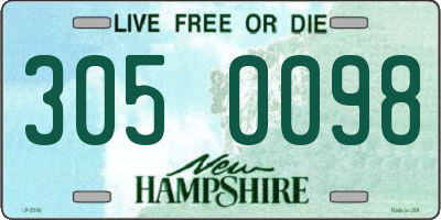 NH license plate 3050098