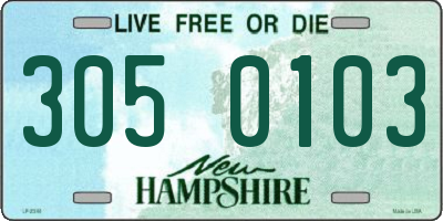 NH license plate 3050103