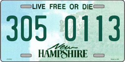 NH license plate 3050113