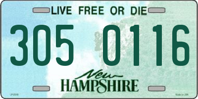 NH license plate 3050116