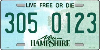 NH license plate 3050123