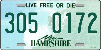 NH license plate 3050172
