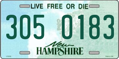 NH license plate 3050183