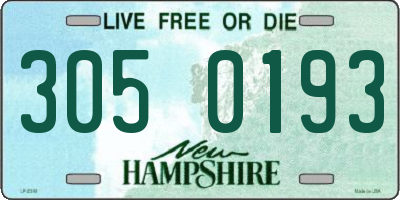 NH license plate 3050193