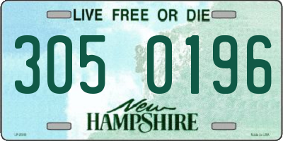 NH license plate 3050196