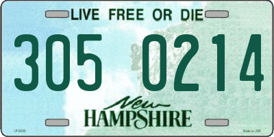 NH license plate 3050214