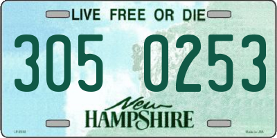 NH license plate 3050253