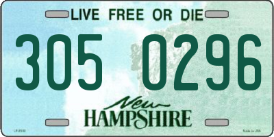 NH license plate 3050296