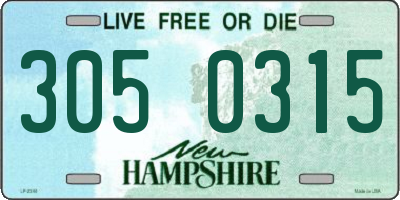 NH license plate 3050315