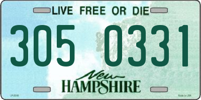 NH license plate 3050331
