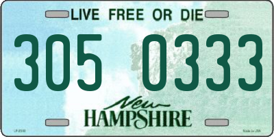 NH license plate 3050333
