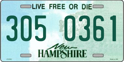 NH license plate 3050361