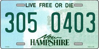 NH license plate 3050403