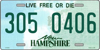 NH license plate 3050406