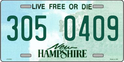 NH license plate 3050409
