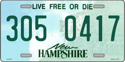 NH license plate 3050417