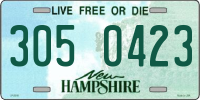NH license plate 3050423