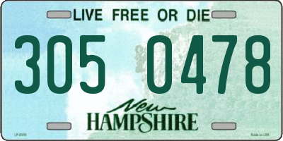NH license plate 3050478