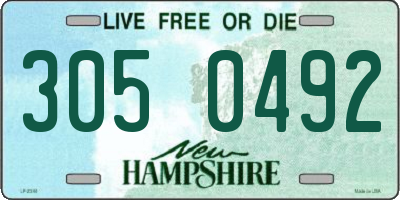 NH license plate 3050492