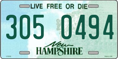 NH license plate 3050494