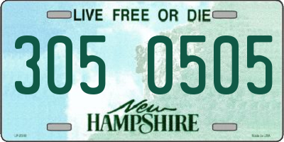 NH license plate 3050505