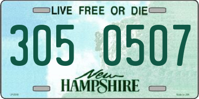 NH license plate 3050507