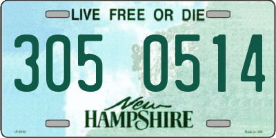 NH license plate 3050514