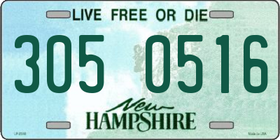 NH license plate 3050516