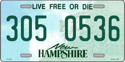 NH license plate 3050536