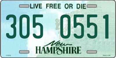 NH license plate 3050551
