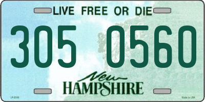 NH license plate 3050560