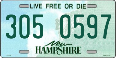 NH license plate 3050597