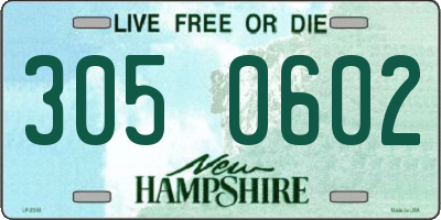 NH license plate 3050602