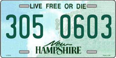 NH license plate 3050603