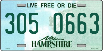 NH license plate 3050663