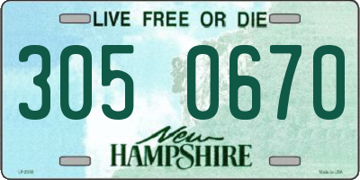 NH license plate 3050670