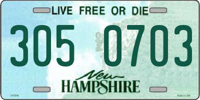 NH license plate 3050703