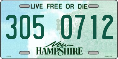 NH license plate 3050712