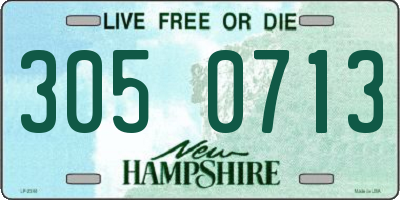 NH license plate 3050713