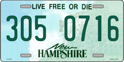 NH license plate 3050716