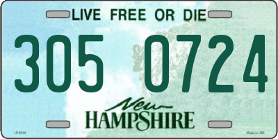 NH license plate 3050724