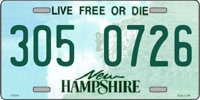 NH license plate 3050726