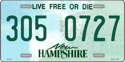 NH license plate 3050727
