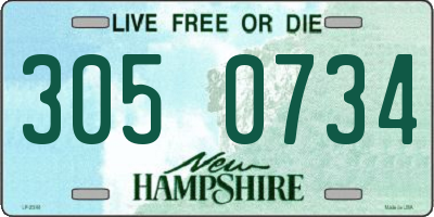 NH license plate 3050734