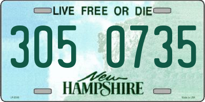 NH license plate 3050735