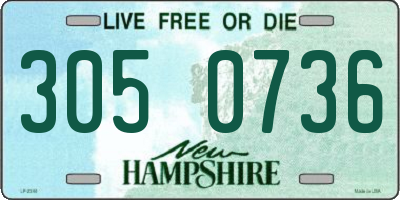 NH license plate 3050736