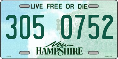 NH license plate 3050752